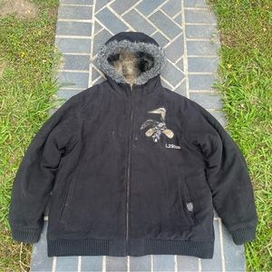 90s Lot29 Luxe Wile E Coyote Coat Jacket Black